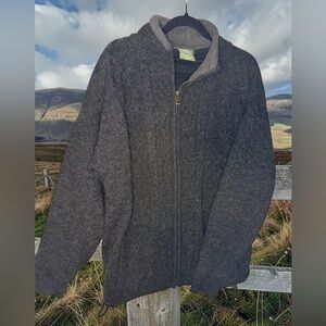 Men's Charcoal Fisherman Zip-Up Sweater